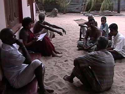 Let the Villagers be Heard' village meeting at Tambiluvil, Ampara dist. on 2 July 2004.
